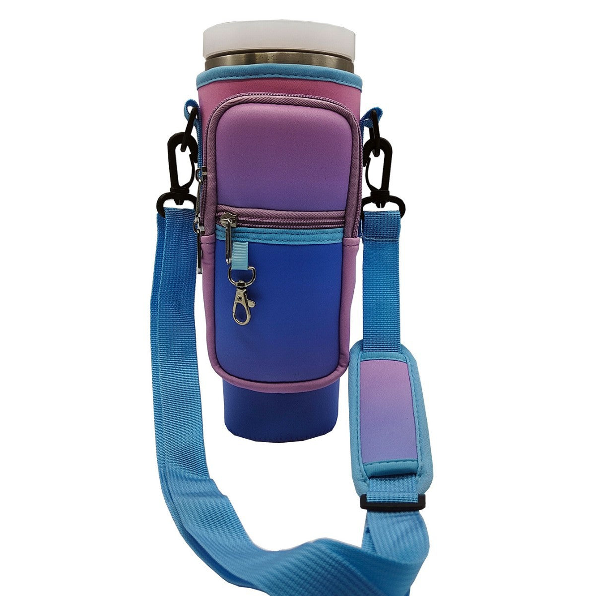 Verstellbare Umhängetasche mit Thermosbecherhalter für