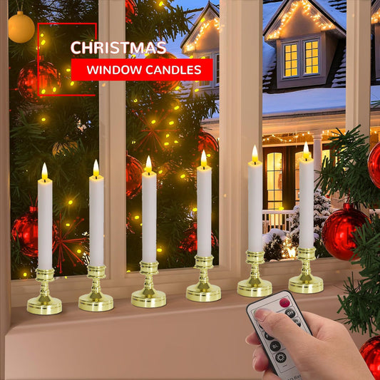 🎄 Weihnachts-Special 🔥 6 Stück unbeleuchtete LED-Fensterkerzen