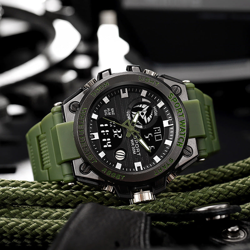 🔥 Wasserdichte, leuchtende Outdoor-Sport-Digitaluhr für Herren mit zwei Displays
