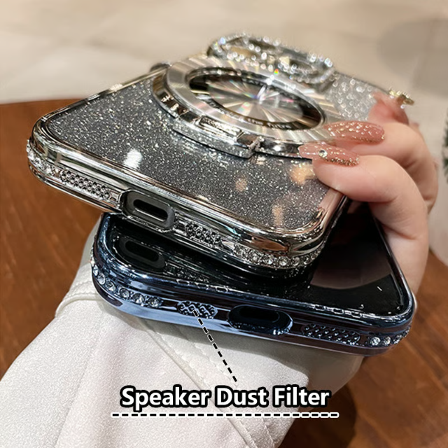 🎁2025 HOT SALE🎉💝Glitter Rhinestones Magnetic iPhone Case mit unsichtbarem Ständer