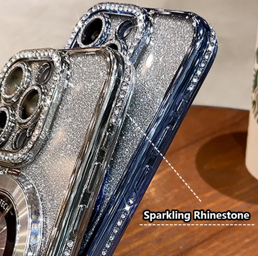 🎁2025 HOT SALE🎉💝Glitter Rhinestones Magnetic iPhone Case mit unsichtbarem Ständer