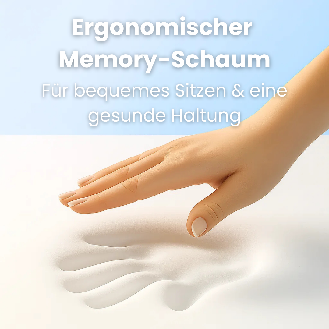 Memory-Schaum Sitzkissen mit Rückenlehne – 2-in-1 Komfort