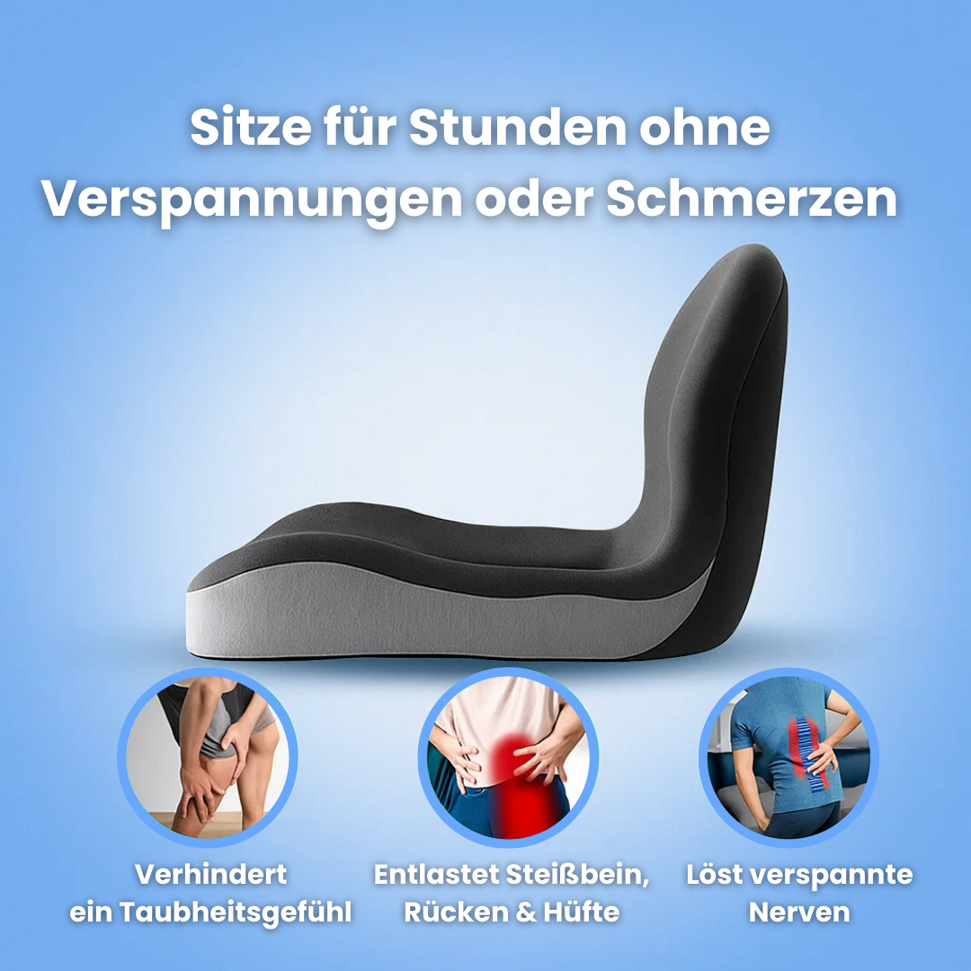 Memory-Schaum Sitzkissen mit Rückenlehne – 2-in-1 Komfort