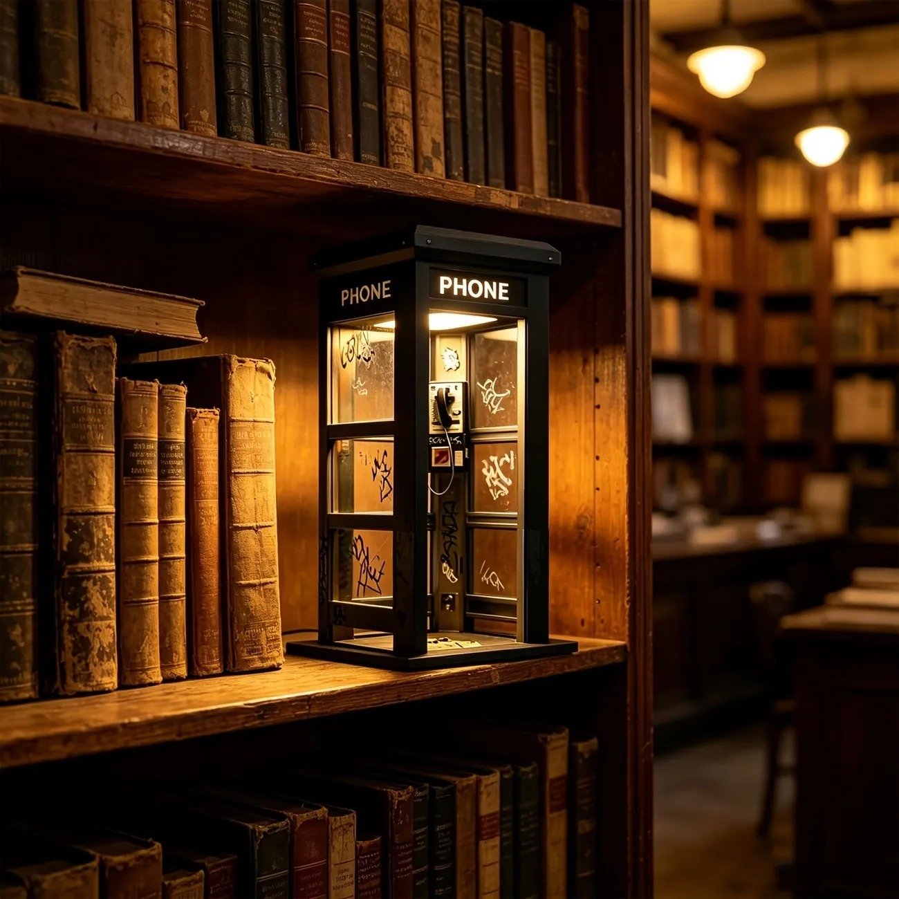 📞Ambiente-Lampe im Stil einer alten Telefonzelle✨