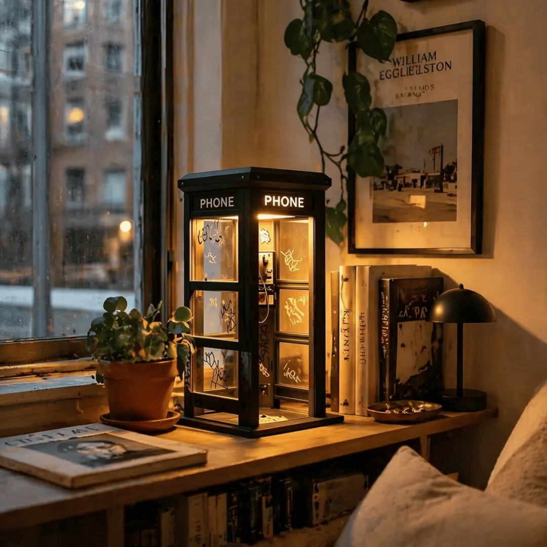 📞Ambiente-Lampe im Stil einer alten Telefonzelle✨