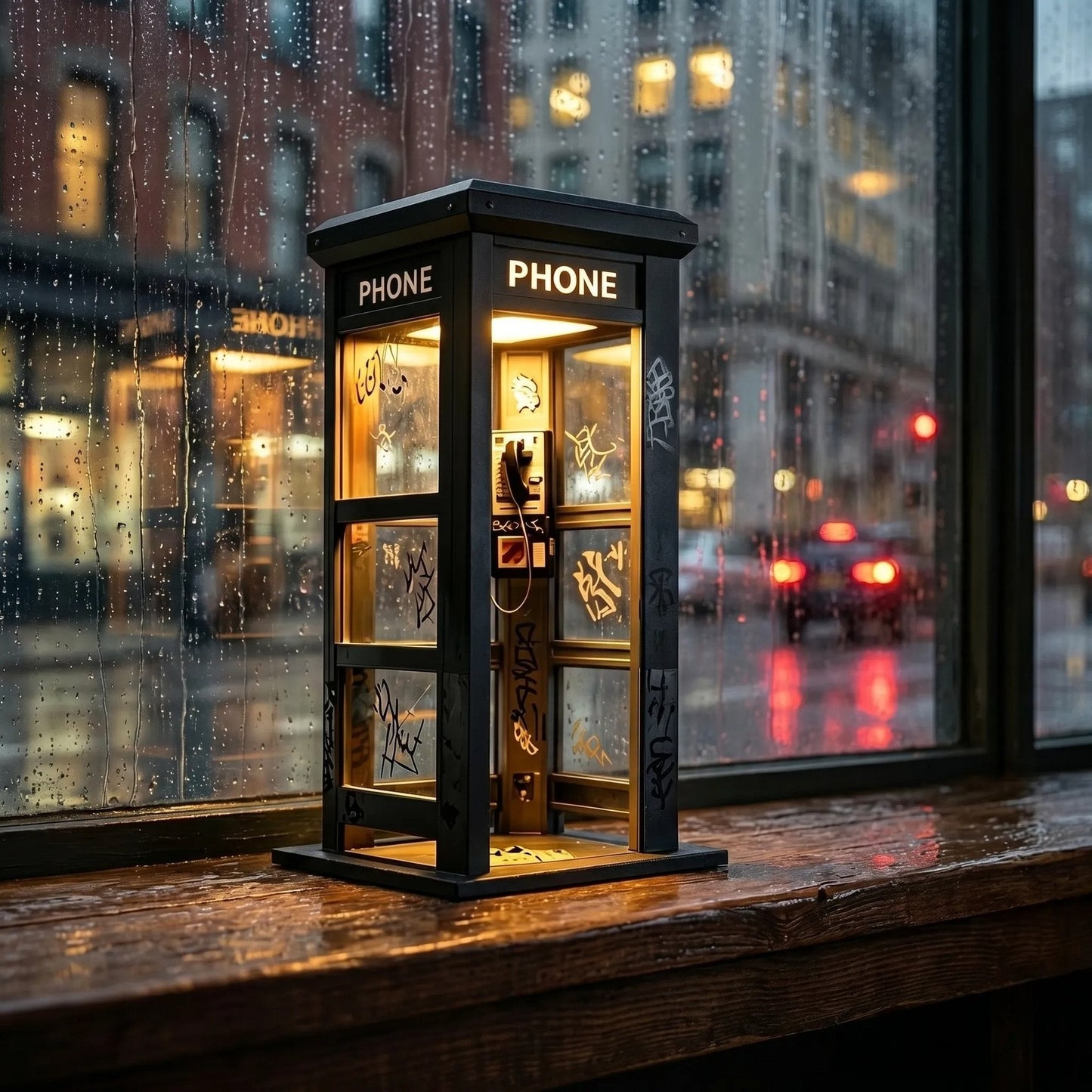 📞Ambiente-Lampe im Stil einer alten Telefonzelle✨