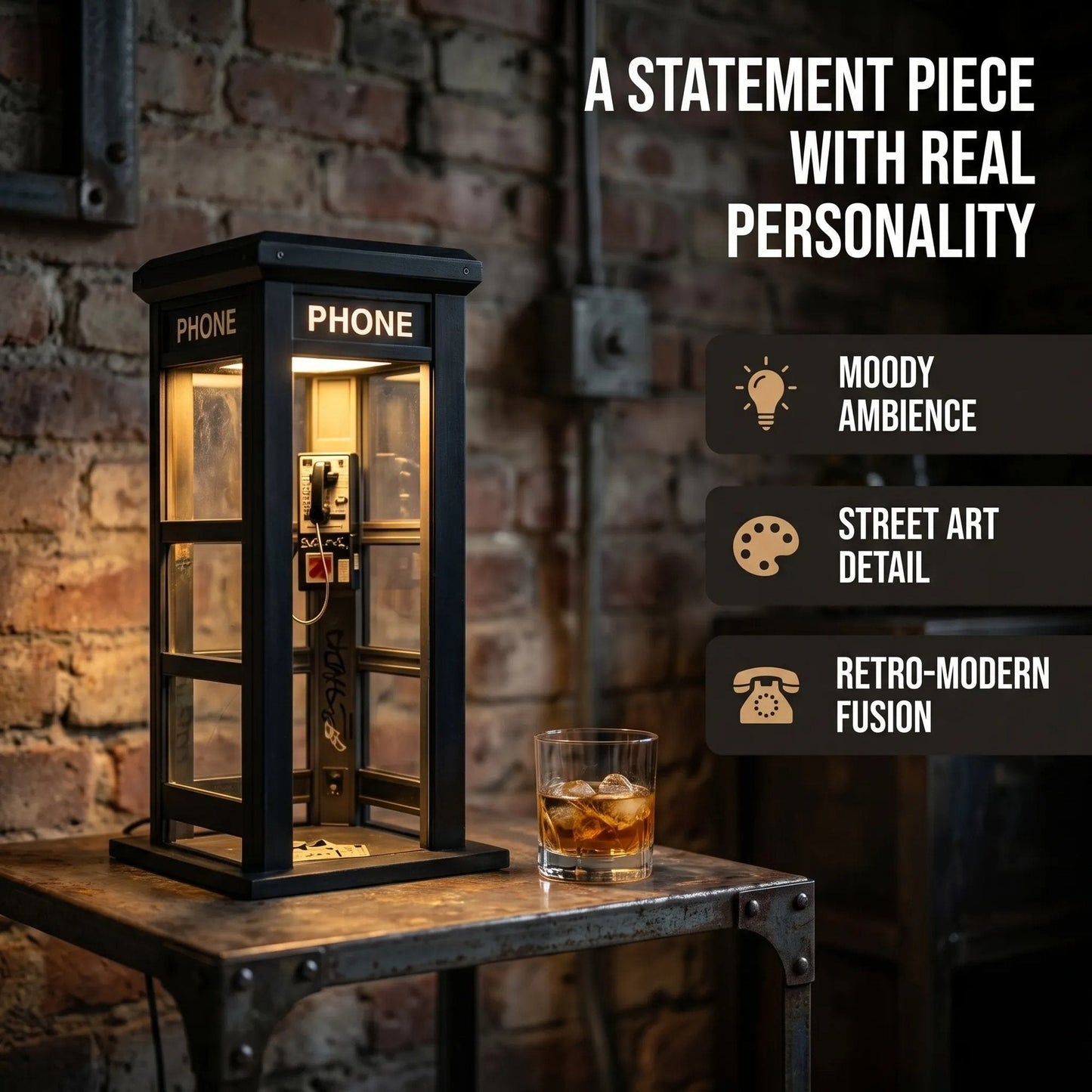 📞Ambiente-Lampe im Stil einer alten Telefonzelle✨