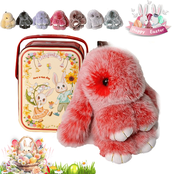 🐰Süßer Osterhasen-Plüschschlüsselanhänger – Geschenkoption in Blechdose, 🎁Süße Osterüberraschung