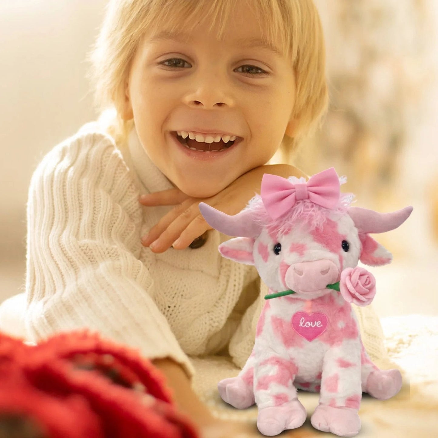 🔥Letzter Tag 49 % Rabatt💘🐮Entzückendes rosa Hochlandkuh-Plüschtier