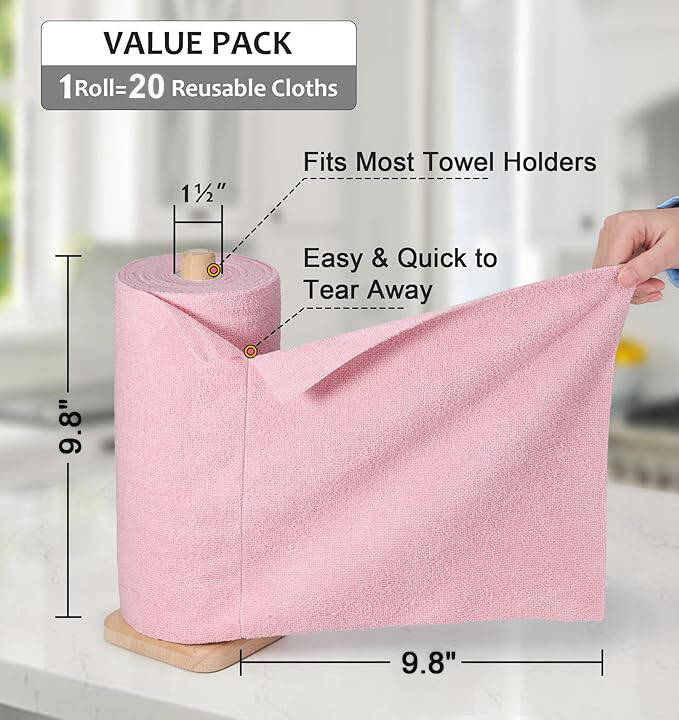 ♻️Återanvändbara Mikrofaser-Papierhandtücher, Rolle🧻