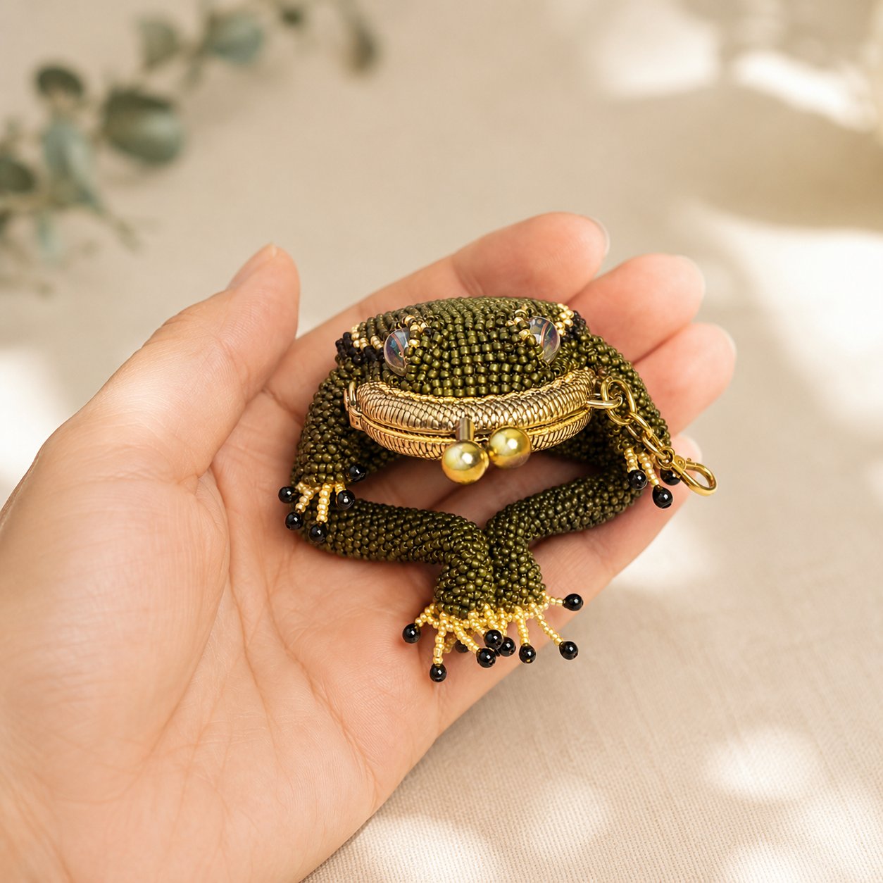 🐸Bezauberndes, handgestricktes Frosch-Geldbörschen