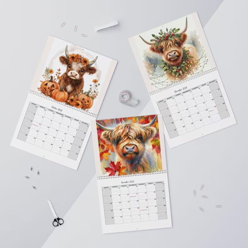 🐮2026 Highland Cattle-kalender📅