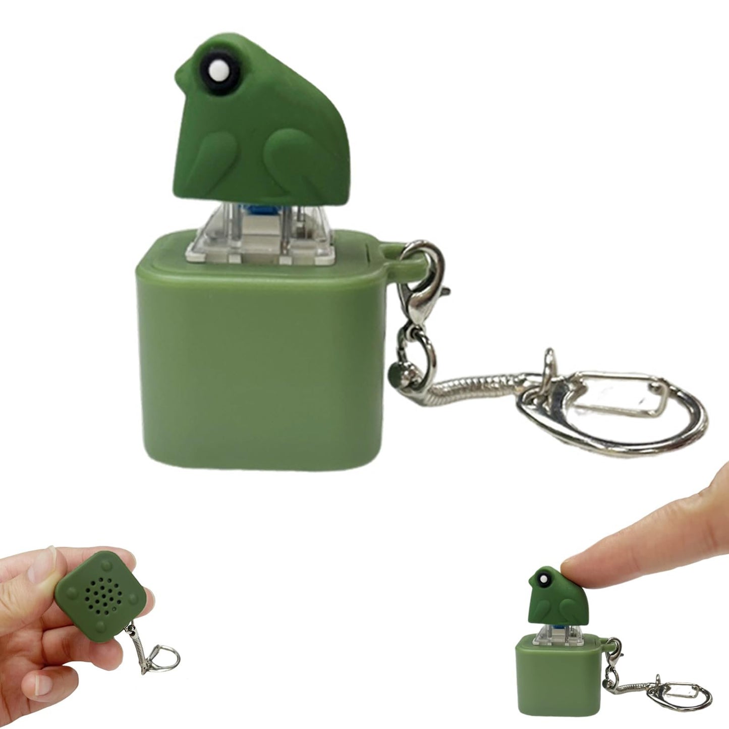 🐸Froschquakendes Fidget-Spielzeug – Wiederaufladbarer Froschquak-Schlüsselanhänger, Stressabbau durch Froschquaken mit bunten Lichtern, lustiges und tragbares Spielzeug zur Linderung von Angstzuständen