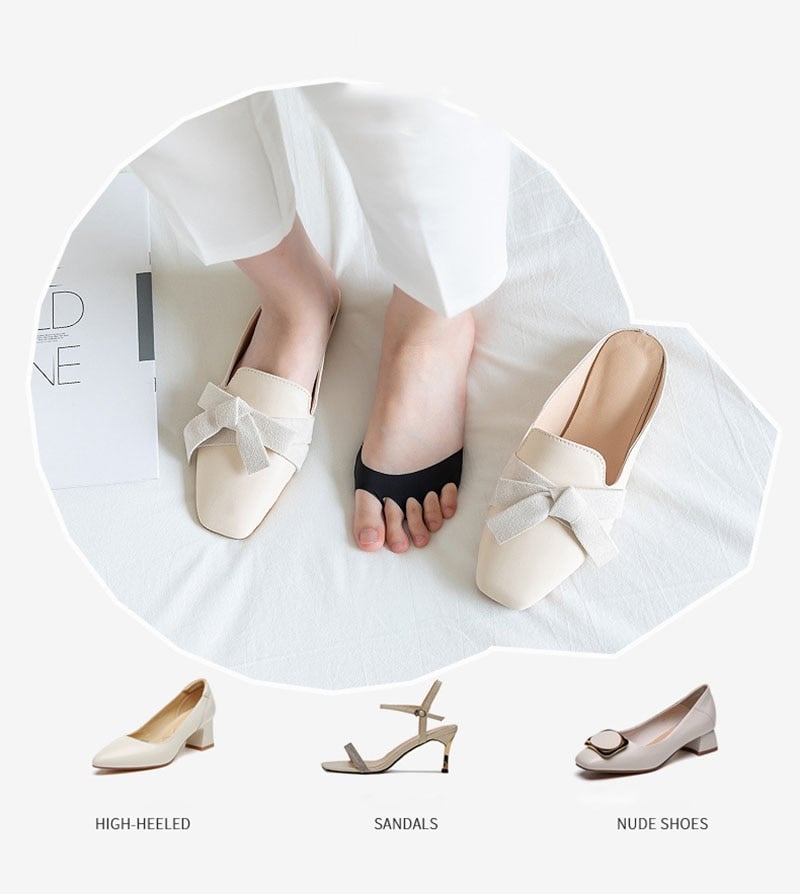 👠✨ Fünf-Zehen-Vorderfußpolster für Damen | Stoßdämpfende Einlegesohlen für High Heels | Schwarz/Beige