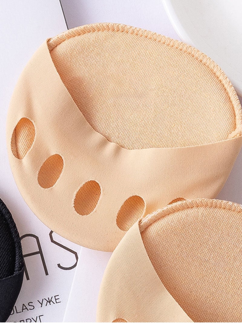 👠✨ Fünf-Zehen-Vorderfußpolster für Damen | Stoßdämpfende Einlegesohlen für High Heels | Schwarz/Beige