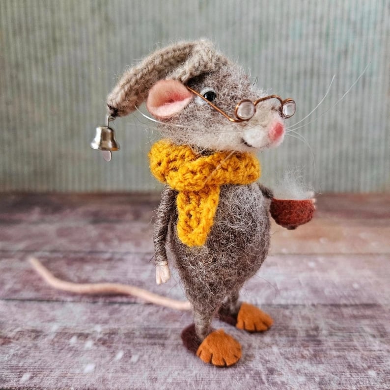🔥Limitierte Auflage🐭Handgemachte süße Nadelfilzmaus