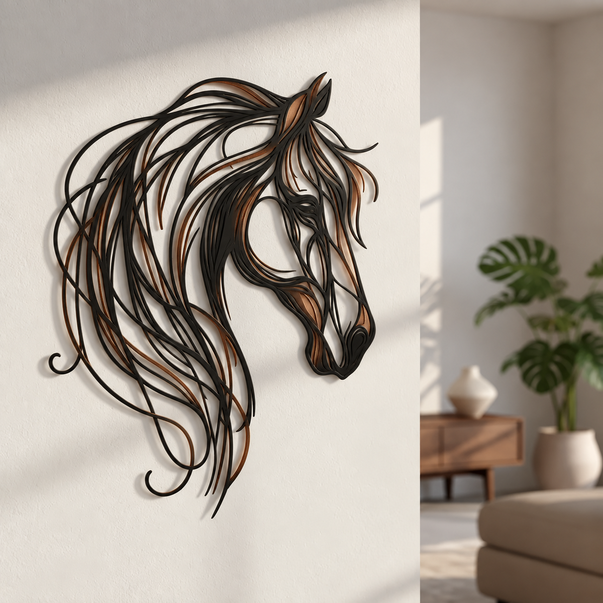 🐎Openwork metal wall art featuring a horse’s head