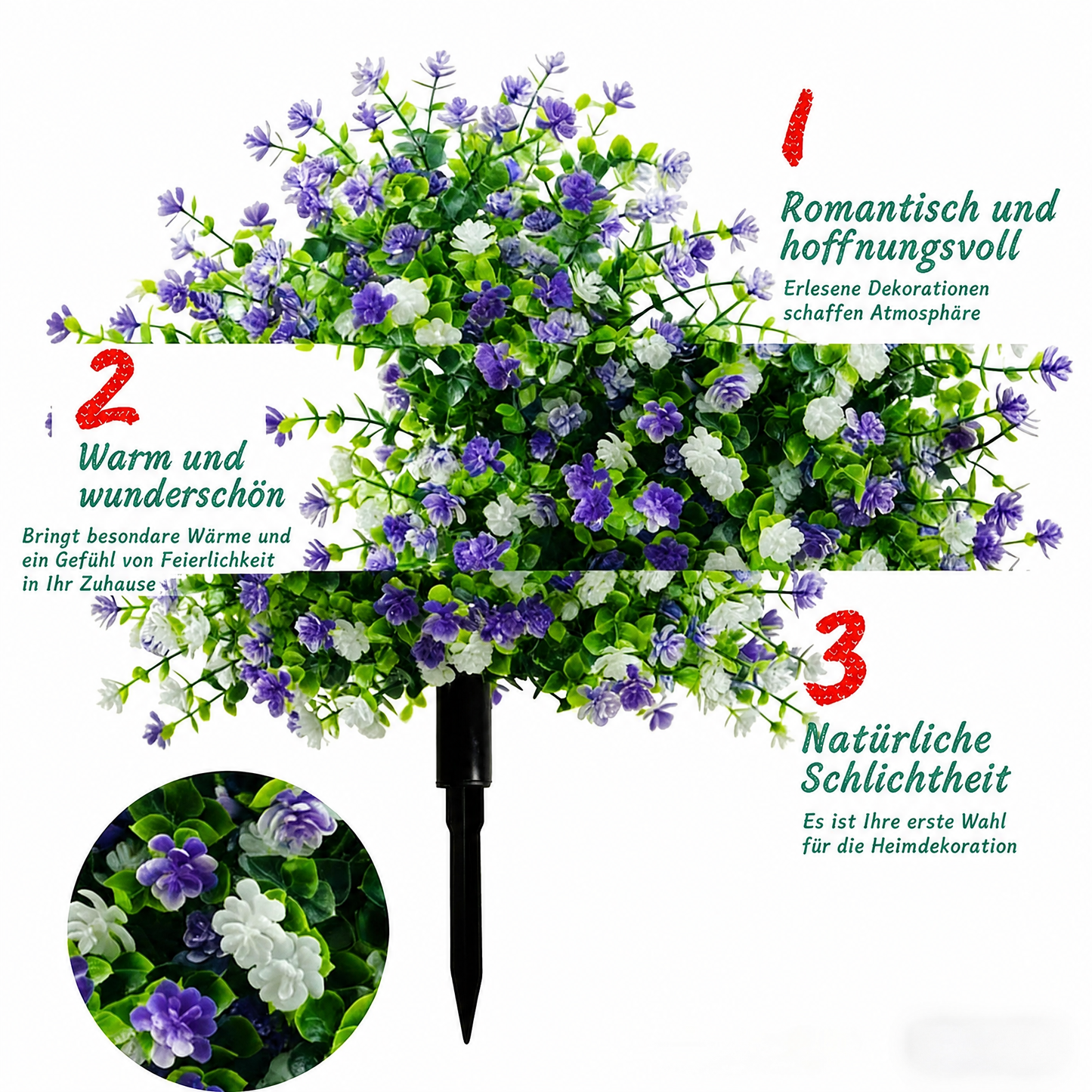 🌸Künstliche Topfbäume mit Erdstiften