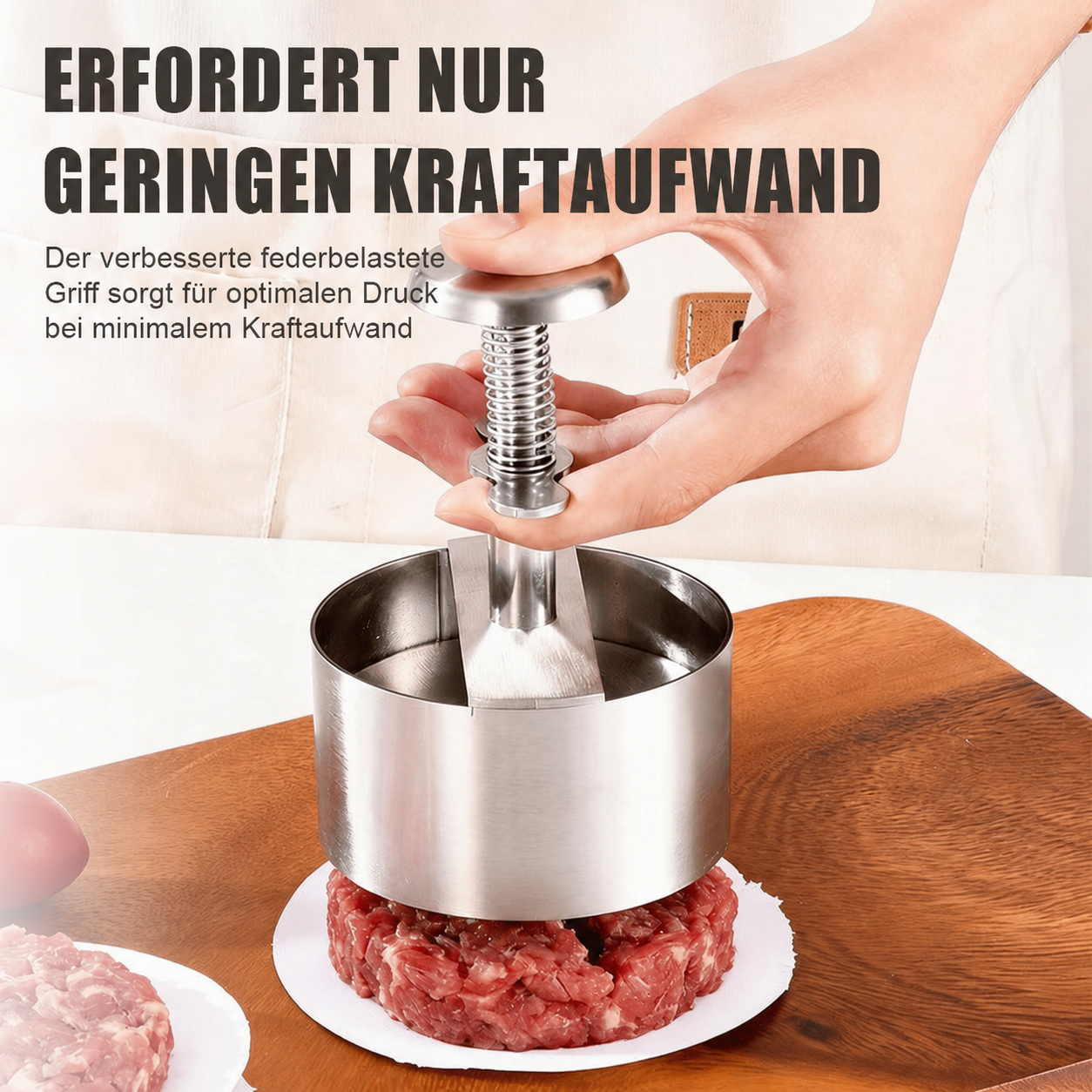 🍔 Burgerpresse aus Edelstahl | So gelingen Ihnen ganz einfach perfekte, gleichmäßige Burger-Patties