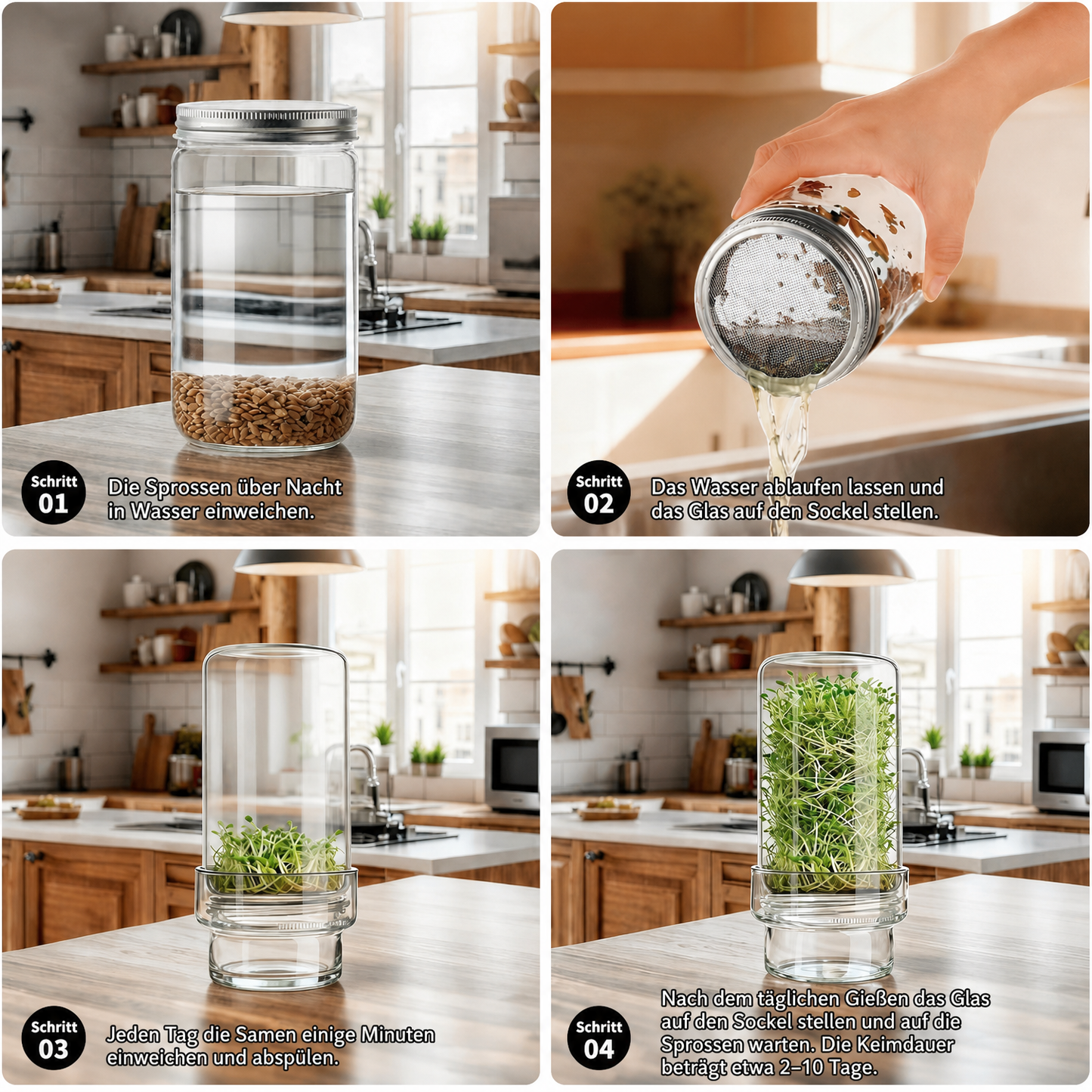 🥦 Aktualisiertes Keimset – Keimgläser-Sets