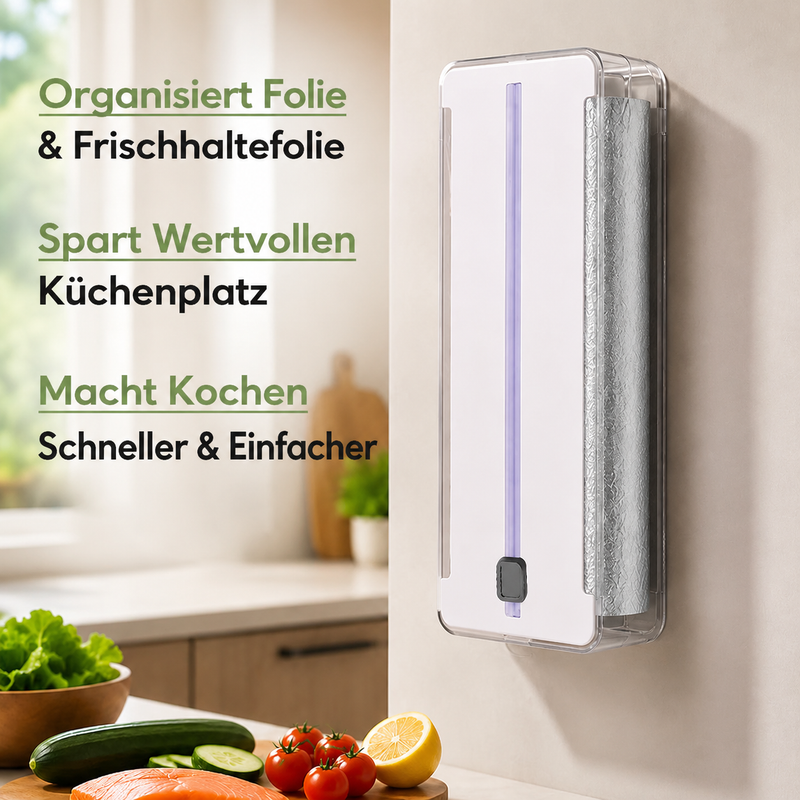 Aufbewahrungsbox für Alufolie, Küchenpapier und Frischhaltefolie zum Schneiden 🍳