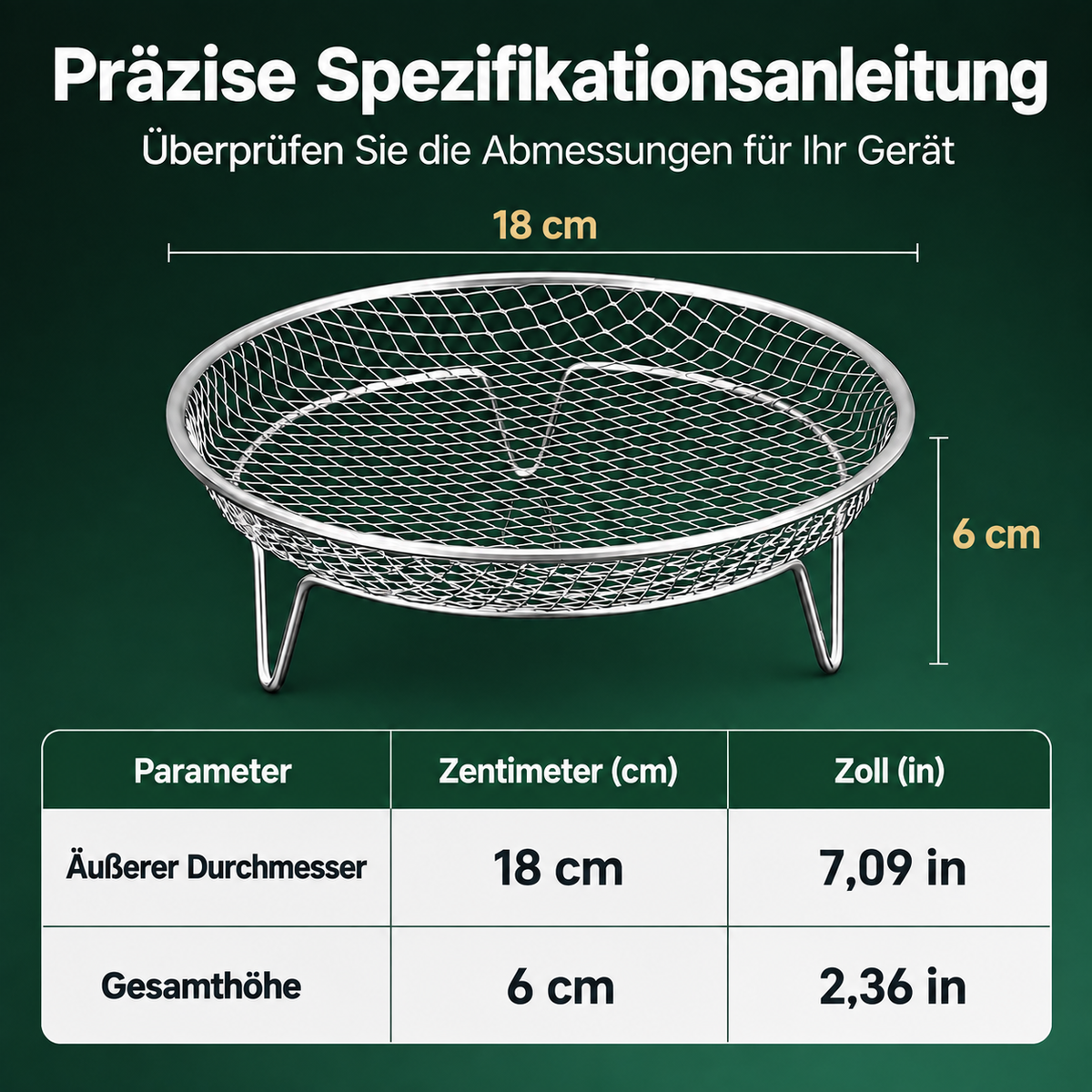 🔥 Edelstahl-Heißluftfritteusenrost mit erhöhtem Ölauffangkorb und mehrstufigem Grillrost aus Drahtgeflecht