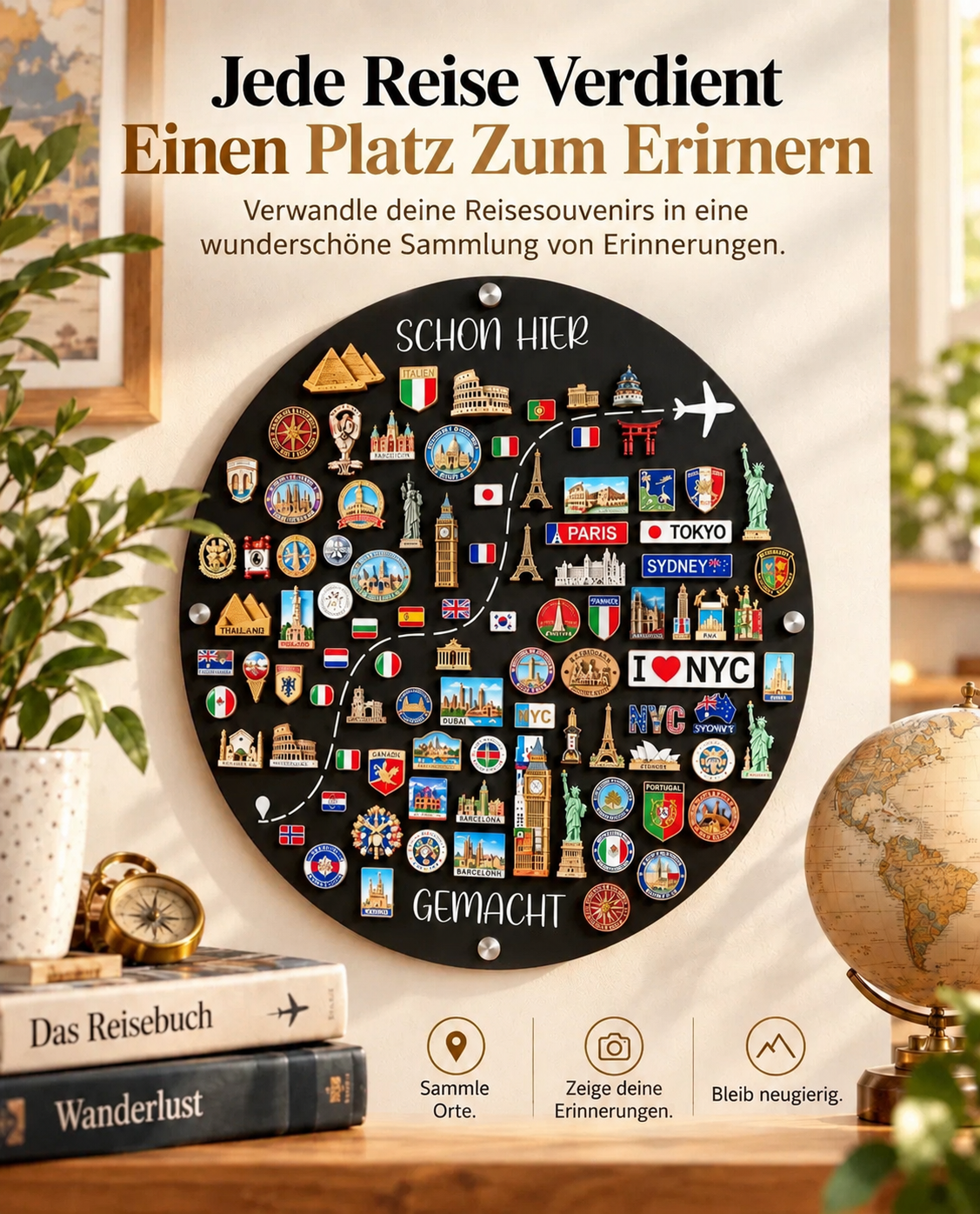 🌎 Reise-Magnettafel – Verwandle deine Reisen in Erinnerungen