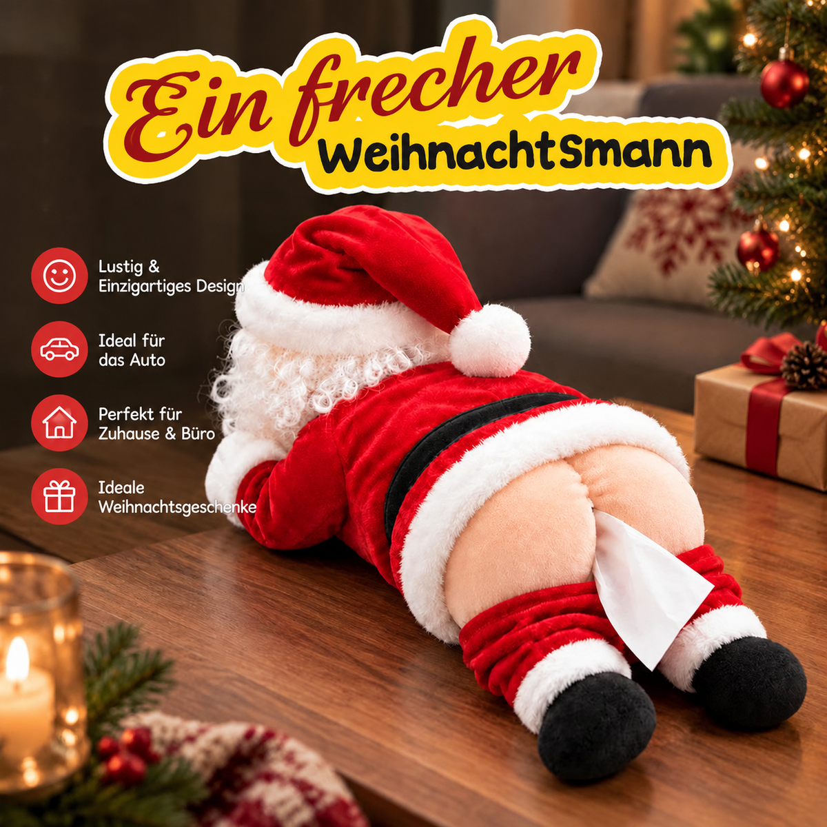 🎅Lustige Taschentuchbox in Weihnachtsmann-Form
