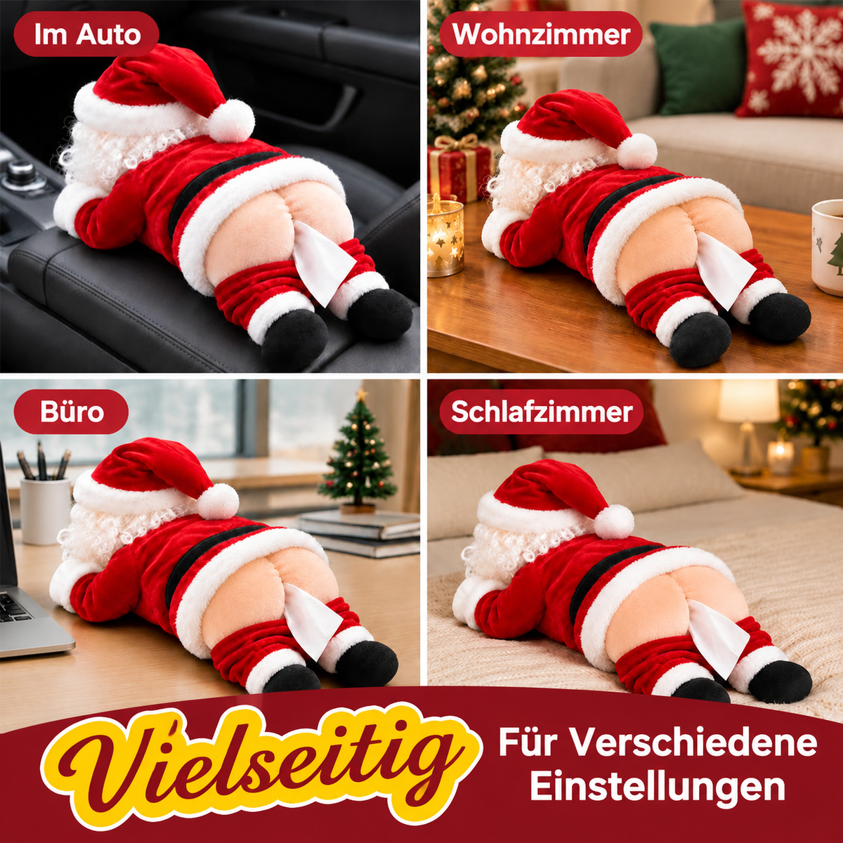 🎅Lustige Taschentuchbox in Weihnachtsmann-Form