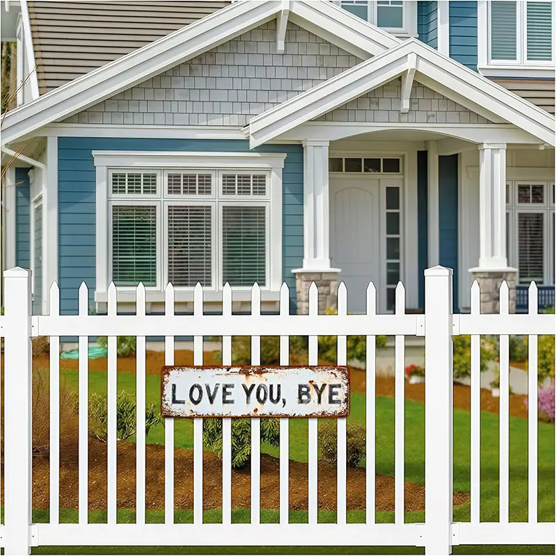 ❤️ LOVE YOU, BYE – Vintage-Wandschild aus Metall