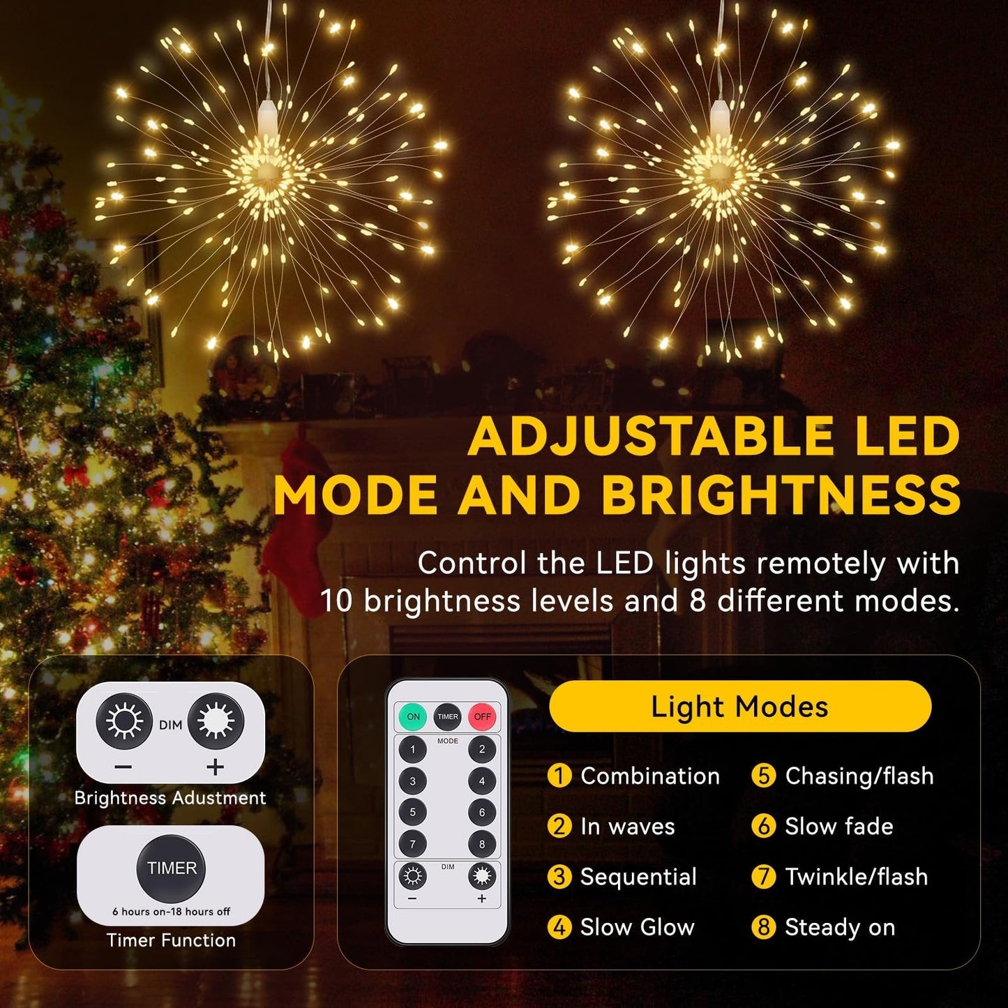 🎄Hängende Starburst Solar Lichterketten für Weihnachten- Nur Heute 49% Günstiger!