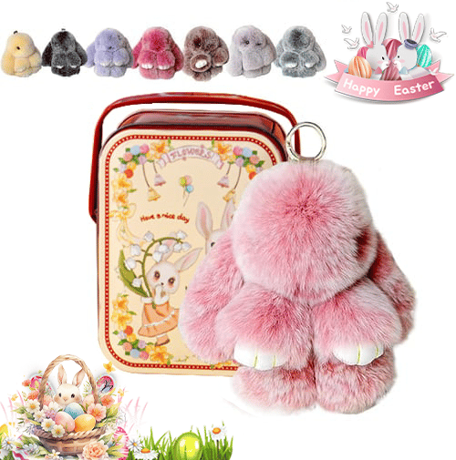 🐰Süßer Osterhasen-Plüschschlüsselanhänger – Geschenkoption in Blechdose, 🎁Süße Osterüberraschung
