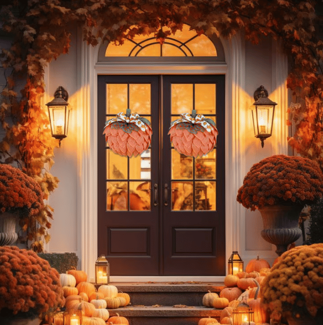 🔥 🍁Handgefertigter Herbstkürbis-Kranz🎃