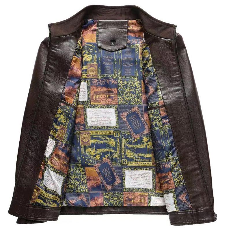 Warme Herren Lederjacke mit Plüschfutter - Geschenk für ihn!