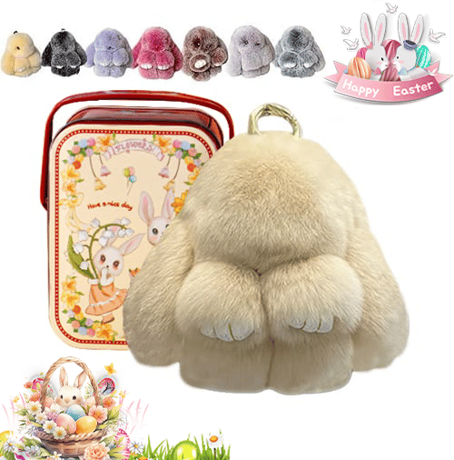🐰Süßer Osterhasen-Plüschschlüsselanhänger – Geschenkoption in Blechdose, 🎁Süße Osterüberraschung