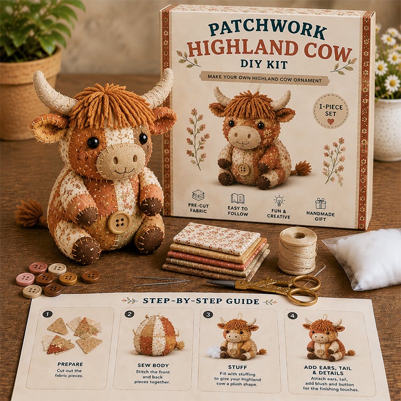 🧵Patchwork-Tier-Bastelset – Gestalte deine eigenen niedlichen Tiere