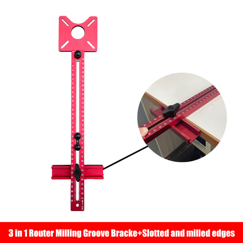 🔧✨ 3-in-1-Router-Fräshalterung für Nuten – verstellbar, Zoll-/cm-Skalen, modularer Aufbau 🛠️