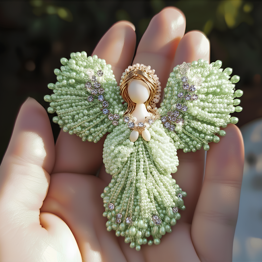 🔥LETZTER TAG 50 % RABATT💖Handgefertigte Perlenbrosche mit Engelmotiv