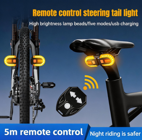 🔥 Intelligentes Fahrrad-Sicherheitslicht mit kabelloser Fernbedienung – dein Must-have für sicheres Fahren ✨