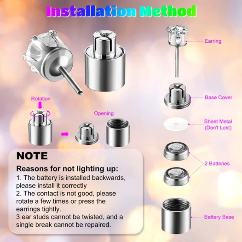 Stylische LED-leuchtende Kronenohrringe