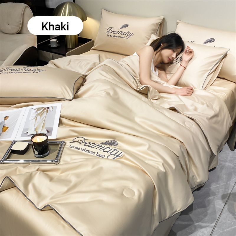 ❄️Waschbare, kühlende 4-teilige Bettwäsche – Perfekt für heiße Nächte! 🌙