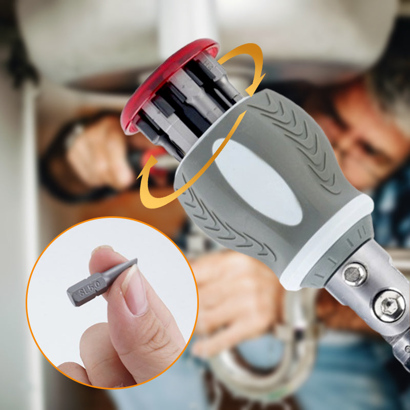 Vielseitiges 8-in-1-Set mit magnetischen Ratschen-Schraubendreherbits