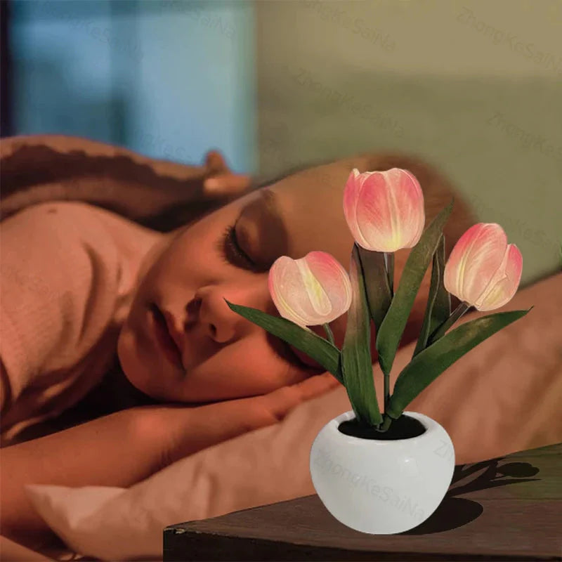 LED Tulpen-Nachtlampe Blumen-Tischlampe🌷