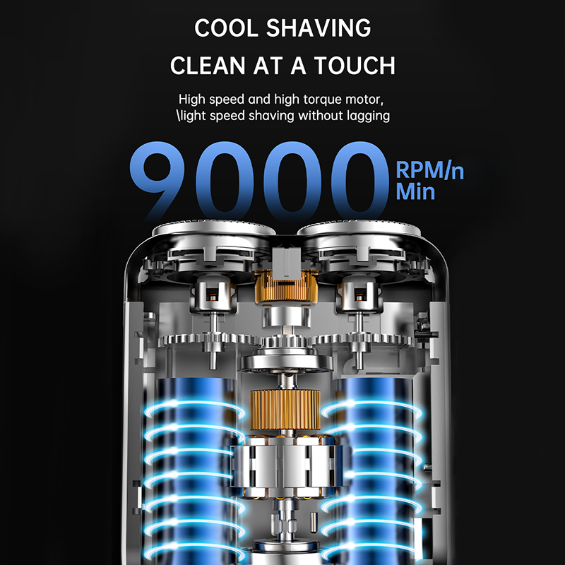 ⚡Portable Mini Men's Electric Shaver – AI Beard Sensing, Magnetic Head, Fast Charge ✨