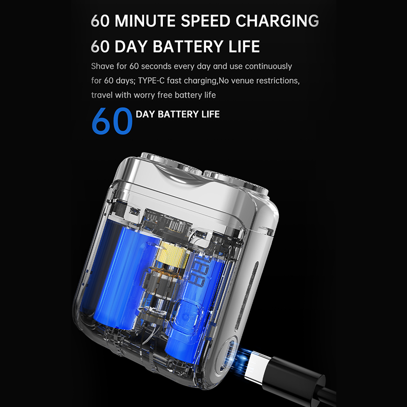 ⚡Portable Mini Men's Electric Shaver – AI Beard Sensing, Magnetic Head, Fast Charge ✨