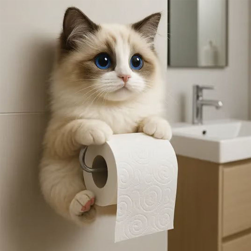 🧻Wandmontierter Toilettenpapierhalter für Katzen🐾