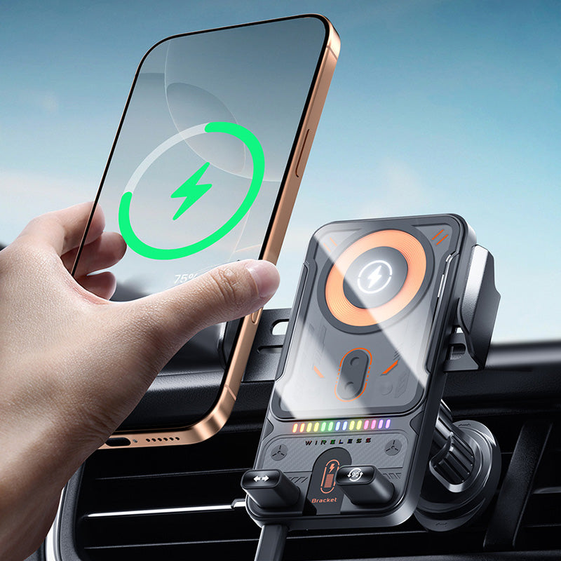 🔥HEISSER VERKAUF 50 % RABATT🎁⚡Über 50.000 verkauft! 📱Intelligenter 2-in-1-Autohalter für Mobiltelefone mit Drehfunktion und kabellosem Ladegerät⚡