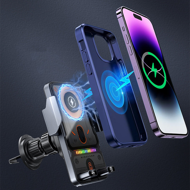 🔥HEISSER VERKAUF 50 % RABATT🎁⚡Über 50.000 verkauft! 📱Intelligenter 2-in-1-Autohalter für Mobiltelefone mit Drehfunktion und kabellosem Ladegerät⚡
