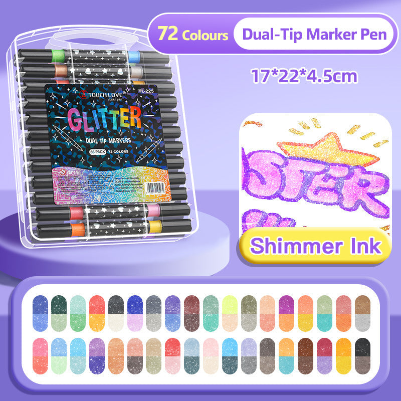 🔥Heißer Verkauf 50 % RABATT🎁Dual-Tip Glitter Marker Pen