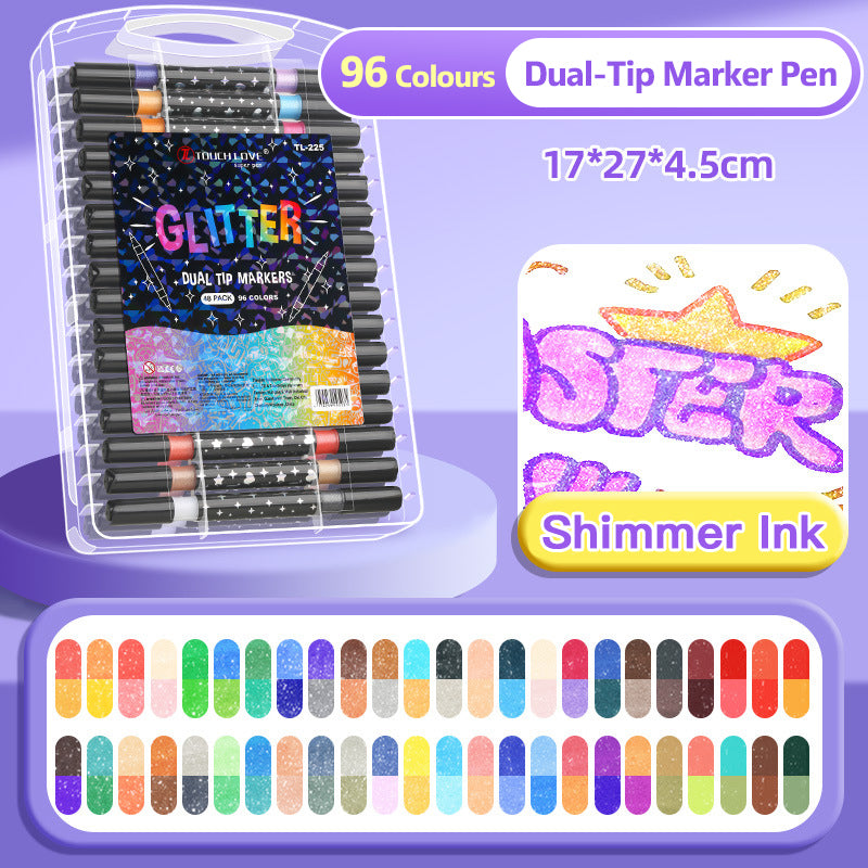 🔥Heißer Verkauf 50 % RABATT🎁Dual-Tip Glitter Marker Pen